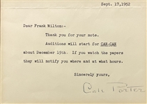 Cole Porter  TLS about the Can-Can