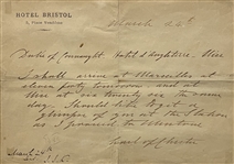King Edward VII writes his brother Duke of Cannaught