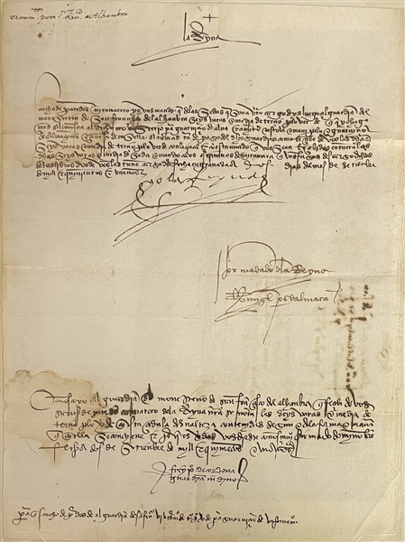 Queen Isabella Signed Document 8 months before Columbus's last voyage