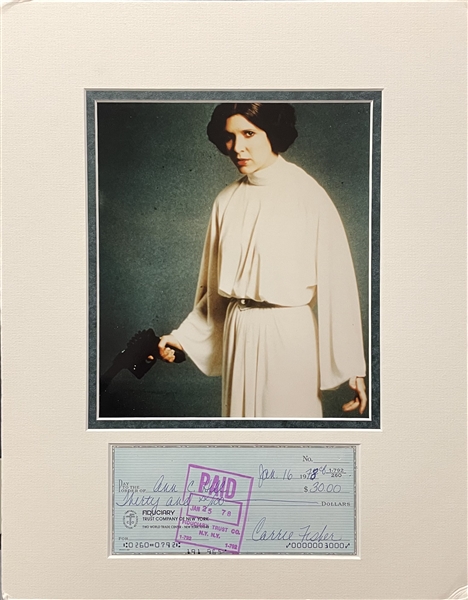 Carrie Fisher Signed Check