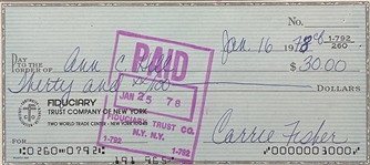 Carrie Fisher Signed Check