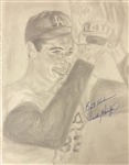 Collection of 26 Signed Original Baseball Drawings (Many HOFers)