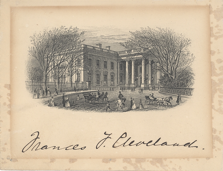 Grover Cleveland/Frances Cleveland Signed Executive Mansion Cards.
