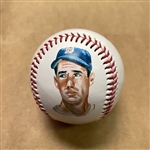 Ted Williams Signed Baseball With Print