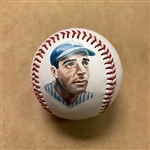 Joe Dimaggio Signed Baseball with Print
