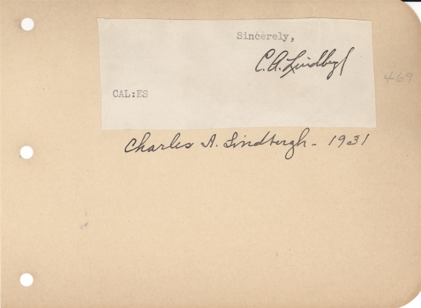 Charles A. Lindbergh - Autograph and Memorabilia