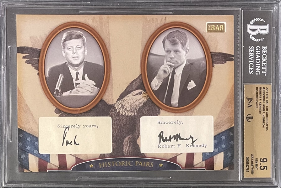 John F. Kennedy, Robert F. Kennedy Autographs -  Historic Pairs #1/1 with - Beckett 10 Autograph