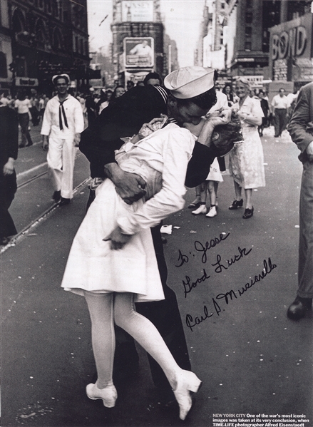 Carl Muscarello Signed V-J Day in Times Square Photo