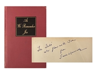 John F. Kennedy Very Rare Limited Edition Signed Copy of "As we Remember Joe" to one of the soldiers who flew with his brother!