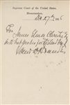 Louis Brandeis 1916 Signed Note