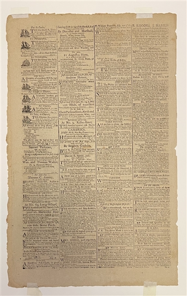 Rare Newspaper on the introduction of Estate Tax dated August 12, 1797