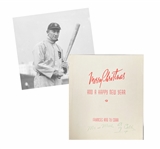 Ty Cobb signed Christmas card