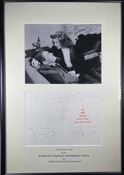 Katherine Hepburn & Spencer Tracy A Rare signed Christmas Card by both Stars!