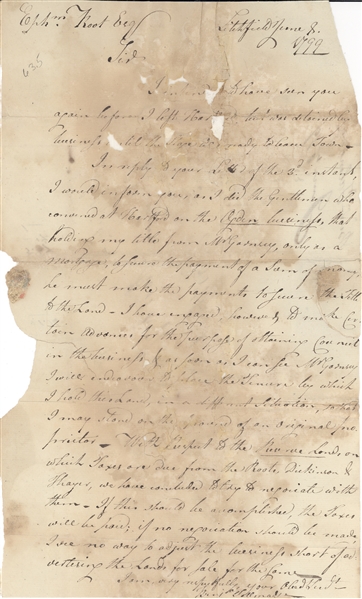 Benjamin Tallmadge 1799 Letter (Spy Master)