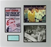 Pride of The Yankees: Gary Cooper Cut Signature Display