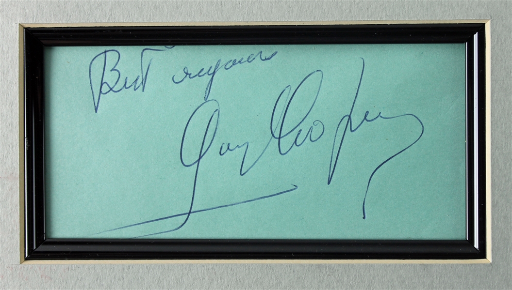 Pride of The Yankees: Gary Cooper Cut Signature Display