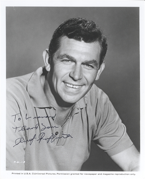 Andy Griffith Signed Photo