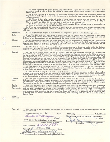 Hank Greenberg Signed Indians Player Contract