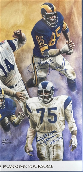 The Fearsome Foursome Multi Signed Los Angeles Rams Oversized Print