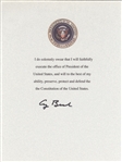 George Bush Signed Oath of Office