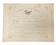 Extremely Rare James Garfield  DS as President Appointing Revenue Service Agent