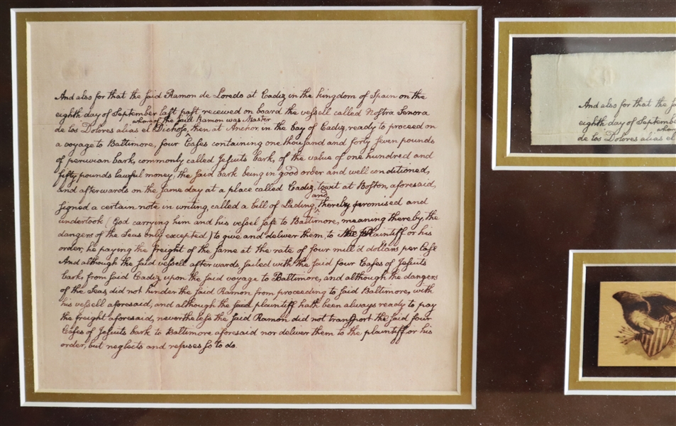 John Quincy Adams Handwritten portion of an autograph Document