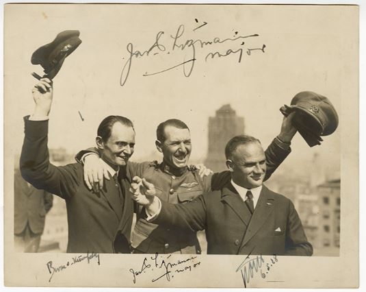 Aviators who made The first successful East to West transatlantic flight Signed 8x10