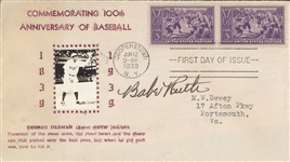 1939 Cooperstown cover boldly signed by Babe Ruth— with  photo