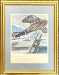 Lithograph autographed/dedicated in marker by Capt. Eddie Rickenbacker