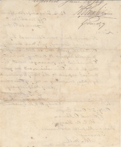 David Farragut, June 13th 1864 Letter