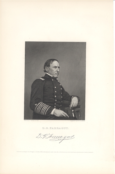David Farragut Signed General Order & Engraving