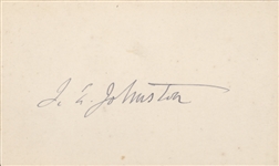 Joseph E. Johnston Signed Card