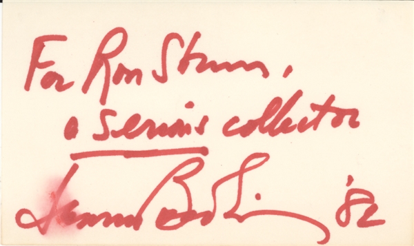 Leonard Bernstein Signed Card