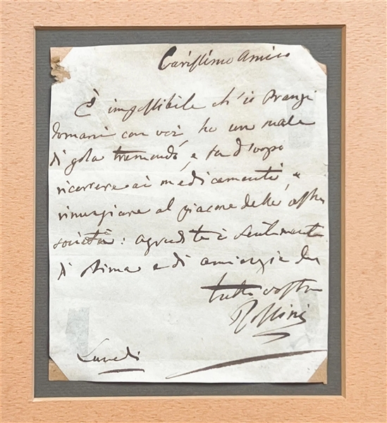 Gioachino Rossini Signed Letter