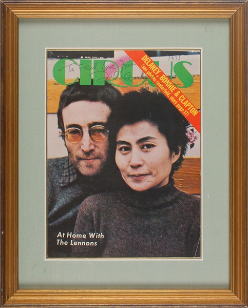 John Lennon and Yoko Ono Signed Magazine Cover