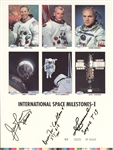 SpaceShots "International Space Milestones-I" Limited Edition, #0025/9500, Print Signed by Lovell, McCandless, and Dzhanibekov