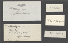 Lot of Early 20th Century Autographs - Addams, Tarkington, Chapin, Bailey
