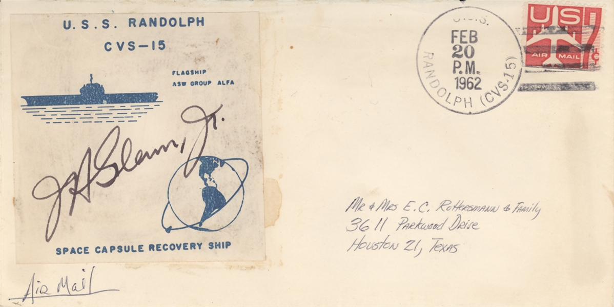 John Glenn Signed Postal Cover