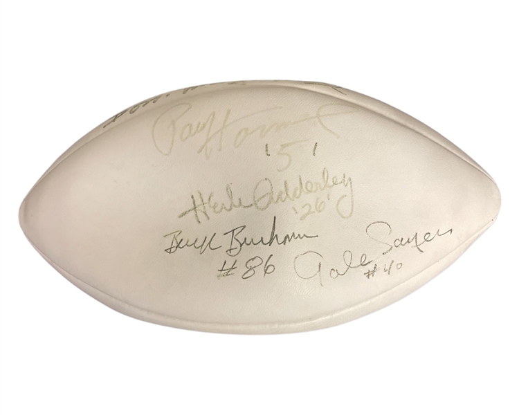 Football signed by Hall of Famers w/Bart Starr, Gale Sayers, Paul Hornung,