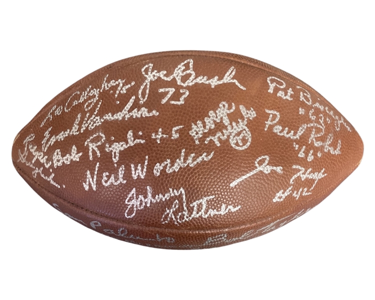 1953 Notre Dame Football Team Signed Ball - Over 20 Signatures!