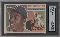 1956 Topps #31 Hank Aaron White Back- SGC Authentic