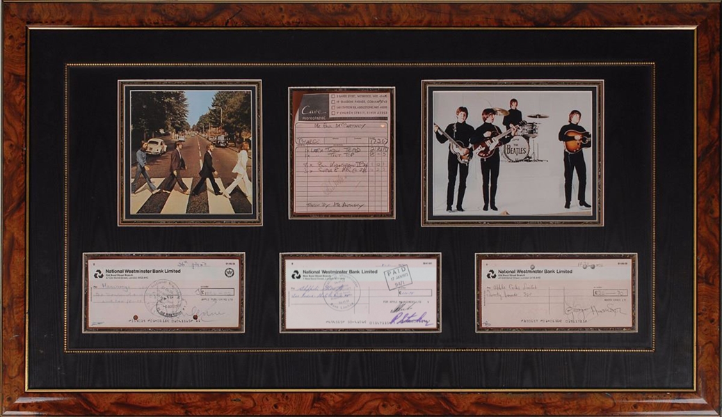 Beatles Signed Apple Checks and Receipt 