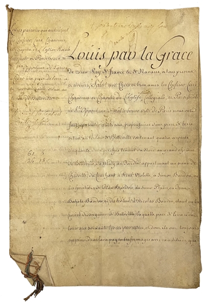 King Louis XV Signed Important multiage document