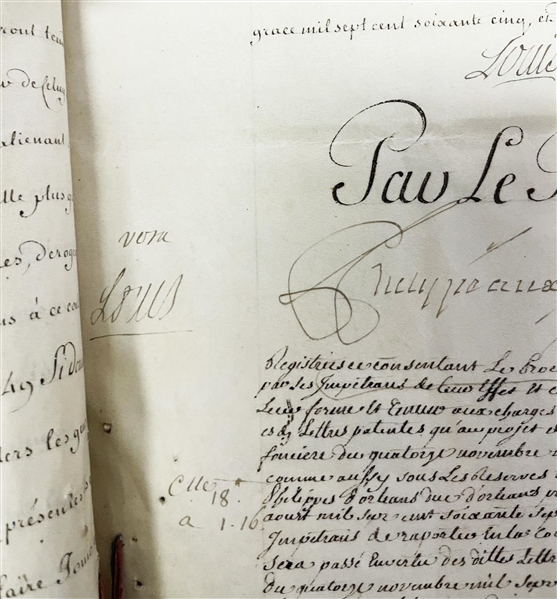 King Louis XV Signed Important multiage document
