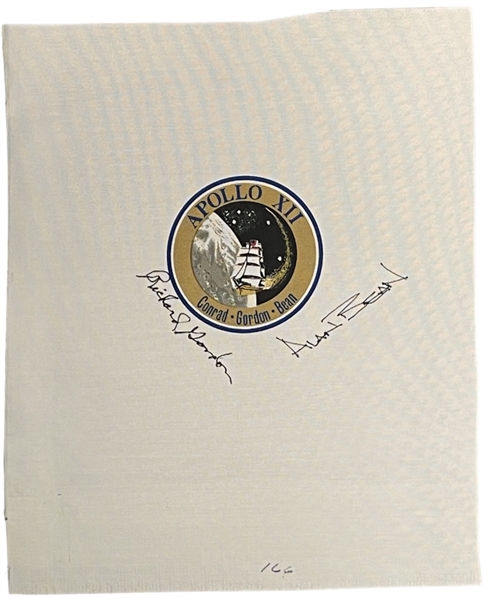 Apollo 12 Beta Cloth signed by Alan Bean and Richard Gordon, From Alan Bean's personal collection