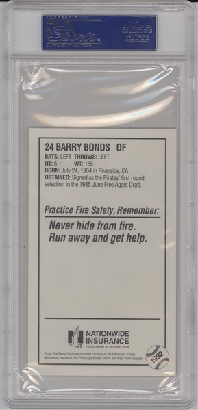 Barry Bonds Signed Promo Card