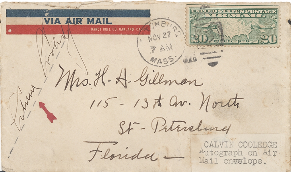 Calvin Coolidge Signed Envelope