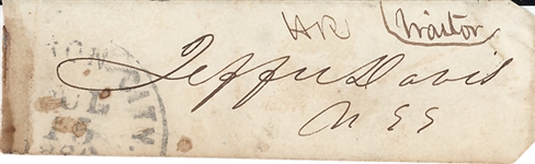 Jefferson Davis Cut Signature