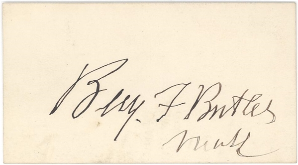 Benjamin F. Butler Cabinet photo and Signature