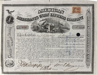 American Merchants Union Express Company signed by William Fargo.